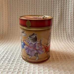 Lambertz Cookie Tin Music Box With Adorable Animals on Tin Made In Germany